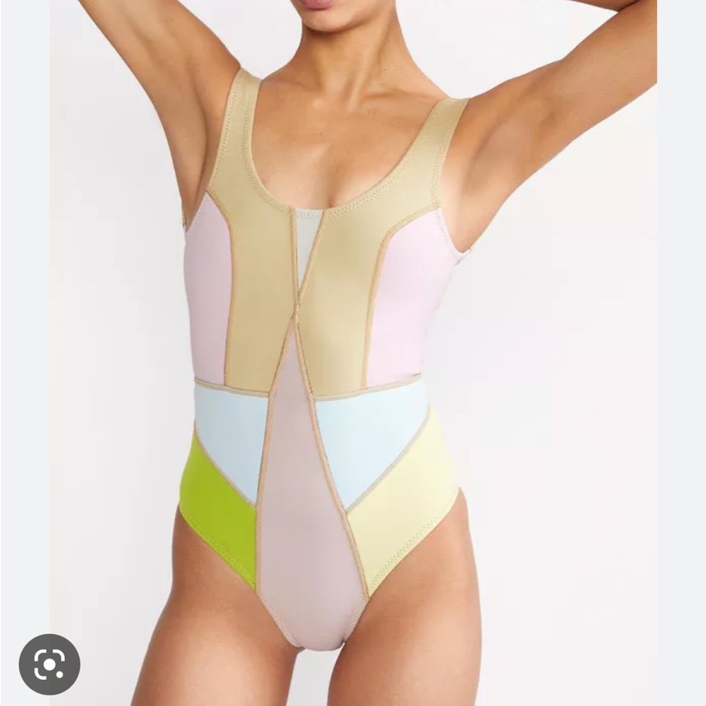 Cynthia Rowley Kalleigh Color-Block One-Piece bathing suite